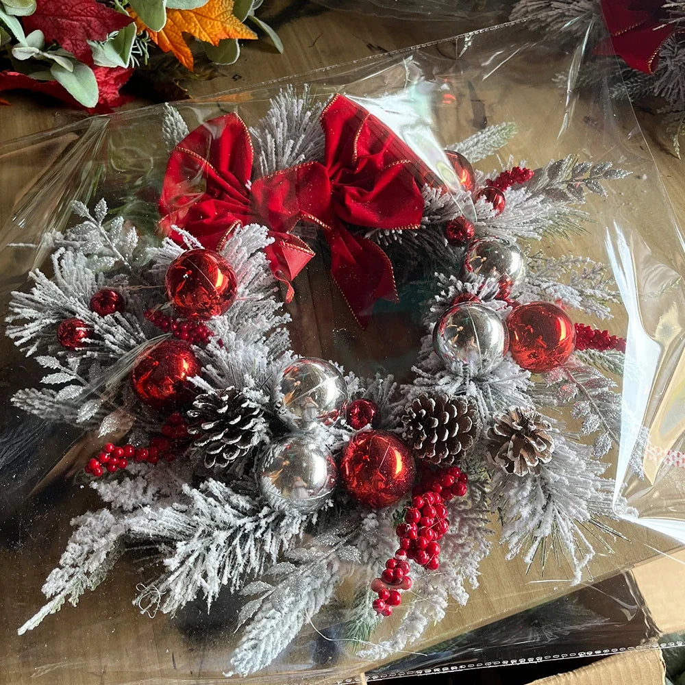 Winterweelde Kerstkrans en Slinger – Gevlokte PVC Kerstdecoratie