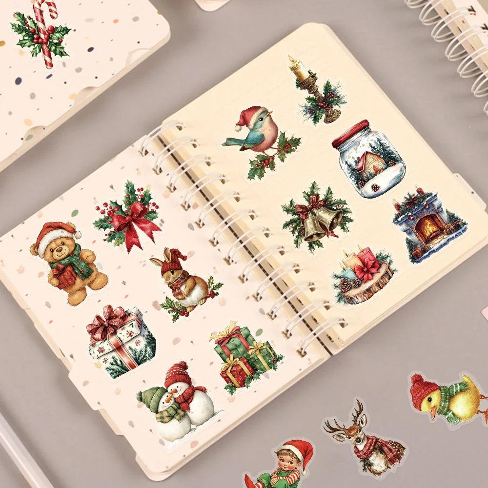 Kerststickers – Set van 50 Feestelijke Stickers voor Decoratie