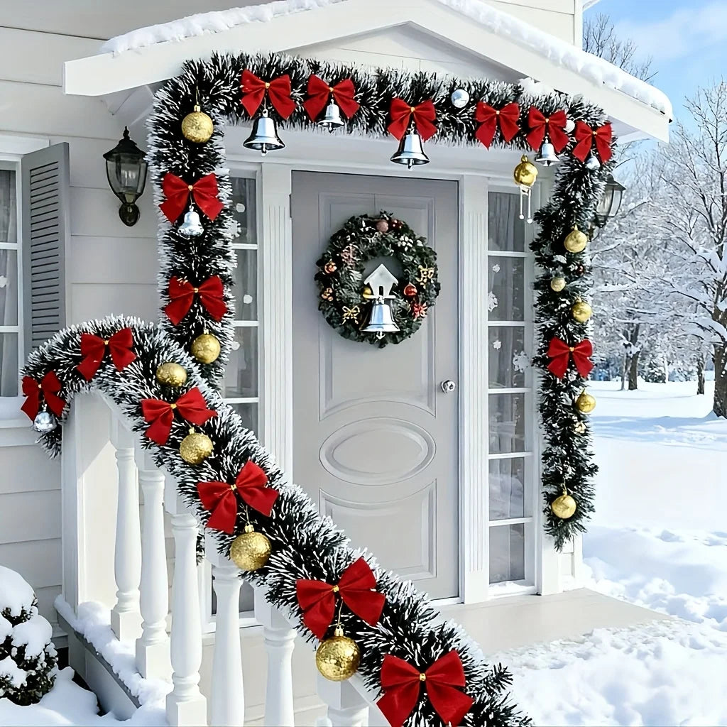 Kerstslinger – Decoratieve Slinger met Strik voor Boom en Feestdecoratie