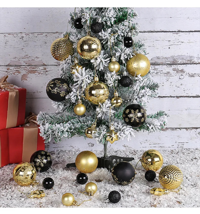 Winterblauw – 44-delige Kerstballenset Blauw Wit in Geschenkdoos