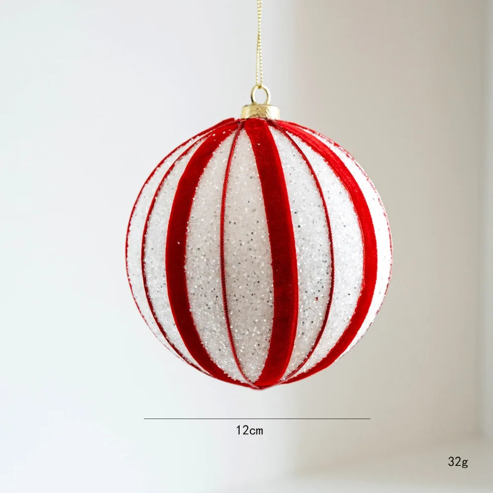 Kerstballon Roodwit – Decoratieve Heteluchtballon Kersthanger