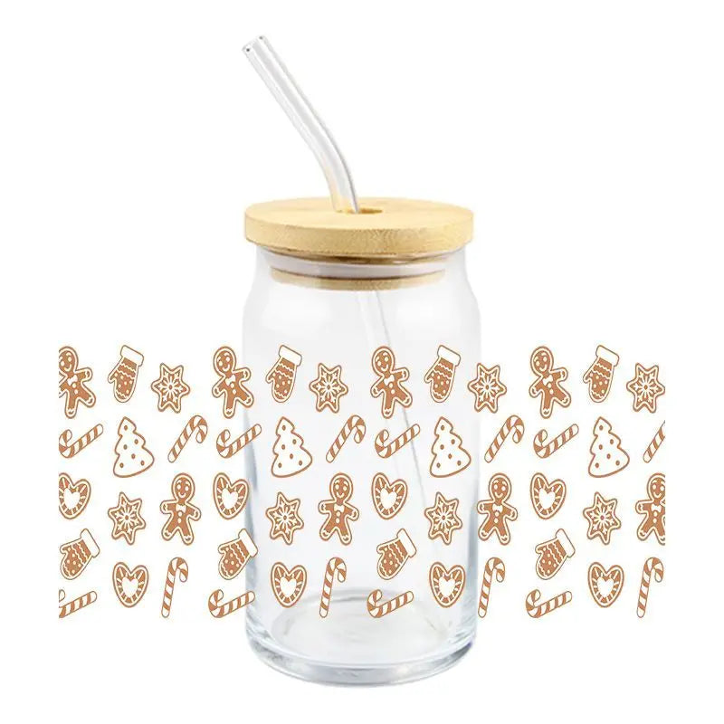 Kerststickers voor Glazen en Mokken met Peperkoekmannetje
