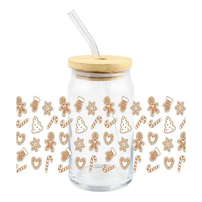 Kerststickers voor Glazen en Mokken met Peperkoekmannetje