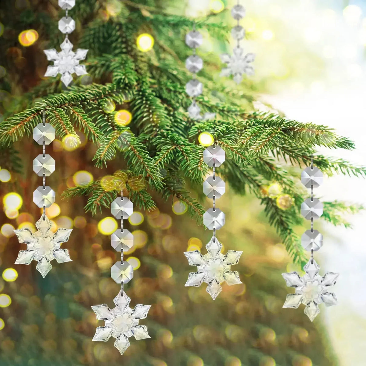 Winterkristal – Set Heldere Sneeuwvlok Kersthangers voor Kerstboom