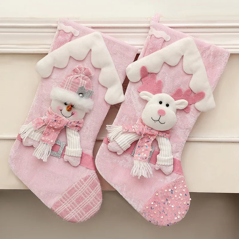 Sneeuwglans Noël – Decoratieve Kerstkous met Pailletten en Kerstfiguur
