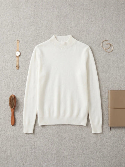 Sanne Dames Trui Hoge Hals – Tijdloos Model met Ribdetails