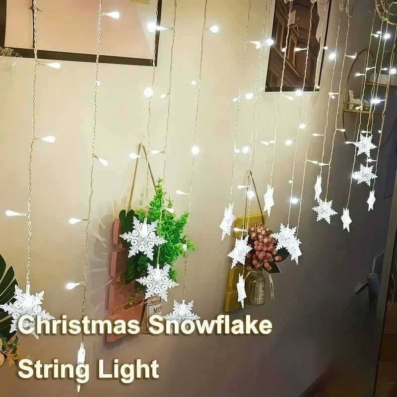 Sneeuwlicht – LED Sneeuwvlok Lichtslinger op Zonne-energie