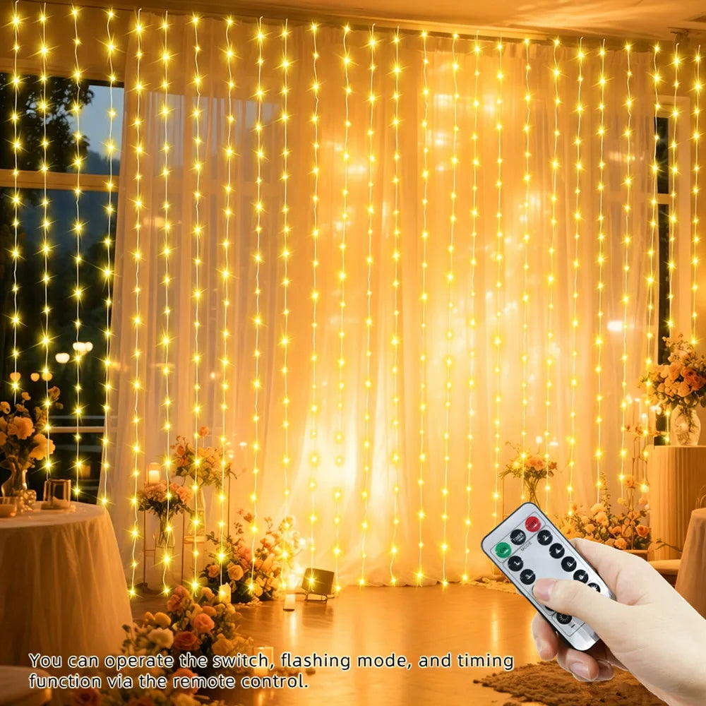 Lichtgordijn Sfeergloed – USB LED Gordijnverlichting met 8 Lichtstanden