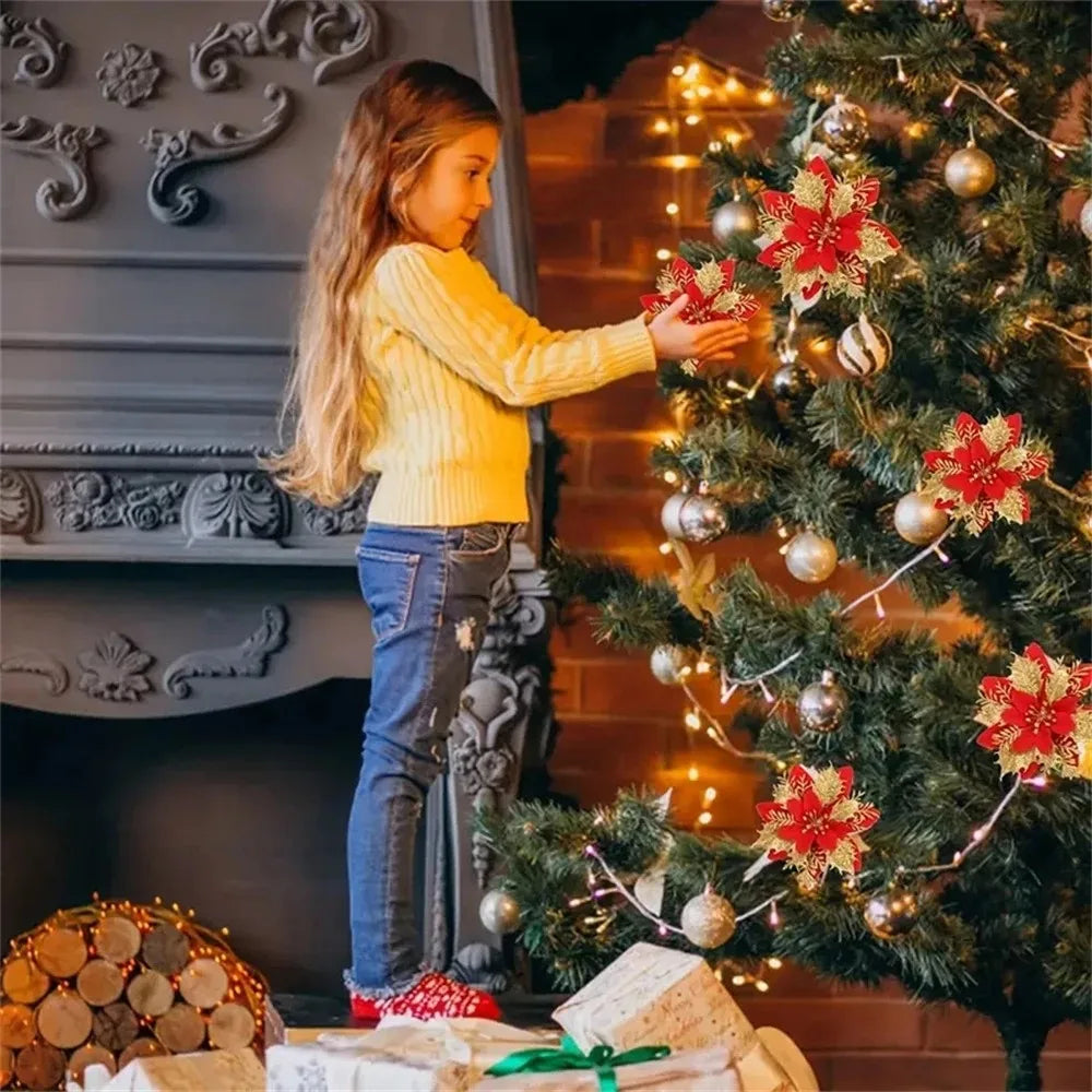 Kerst Bessenboeket met Glitter – Decoratieve Kerstboomversiering