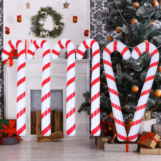 Opblaasbare Kerst Snoepstokken 87 cm – Set van 4 Decoraties
