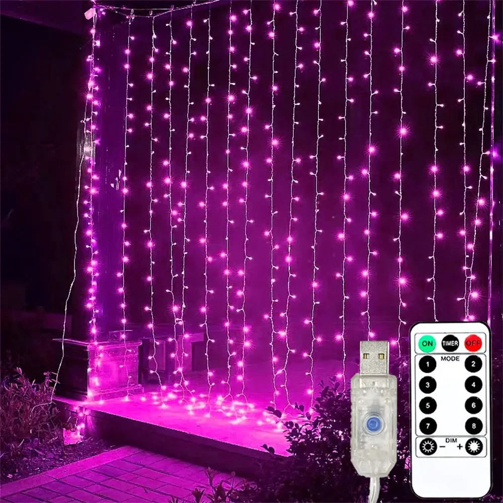 Lichtgordijn Sfeergloed – USB LED Gordijnverlichting met 8 Lichtstanden