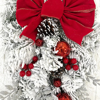 Winterweelde Kerstkrans en Slinger – Gevlokte PVC Kerstdecoratie