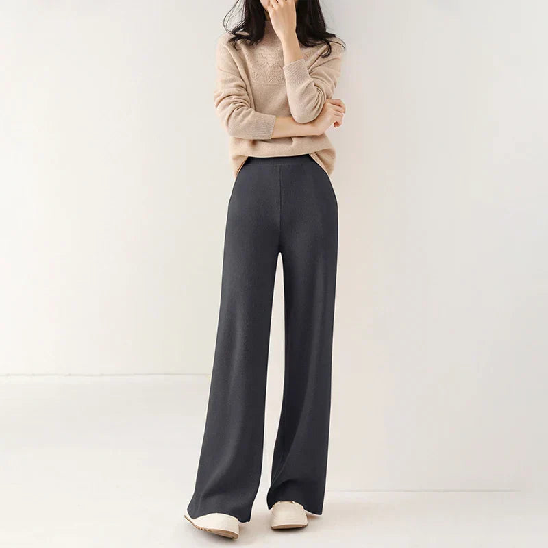Mare Dames Corduroy Broek – Wijde Pijpen en Elastische Tailleband