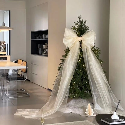 Parelschitter – Grote Parelmoer Kerststrik voor Kerstboom en Feestdecoratie