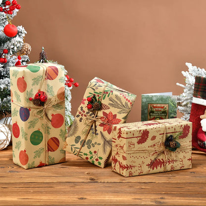 Kerst Inpakpapier – Feestelijk Cadeaupapier met Kerstmotieven 50x70 cm