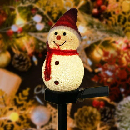 Solar Sneeuwpop Tuinsteker met LED – Kerstdecoratie voor Buiten