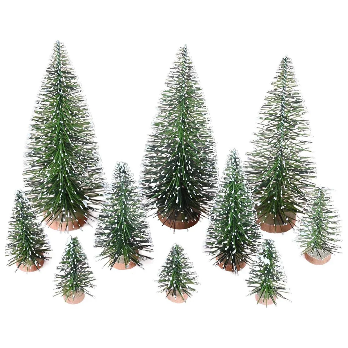 Frostelle – Set van 25 Miniatuur Kerstbomen met Kunstsneeuw