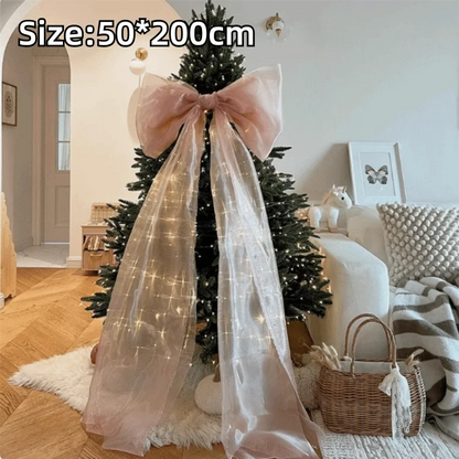 Parelschitter – Grote Parelmoer Kerststrik voor Kerstboom en Feestdecoratie