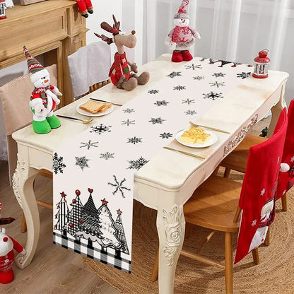 Kerst Tafelloper – Feestelijke Tafelversiering met Kerstboomontwerp