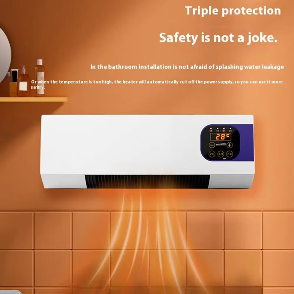 Wandventilator met Keramische Verwarming Afstandsbediening 2000W