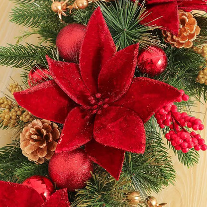 Dennenfeest – Kerstkrans 60 cm met Bessen, Dennenappels en Strikken