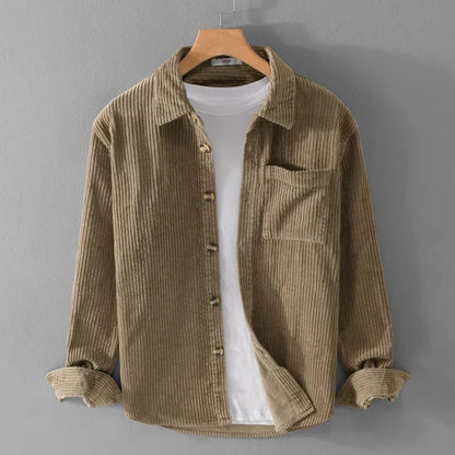 Luxe heren corduroy overhemd Norvik met zachte ribstof