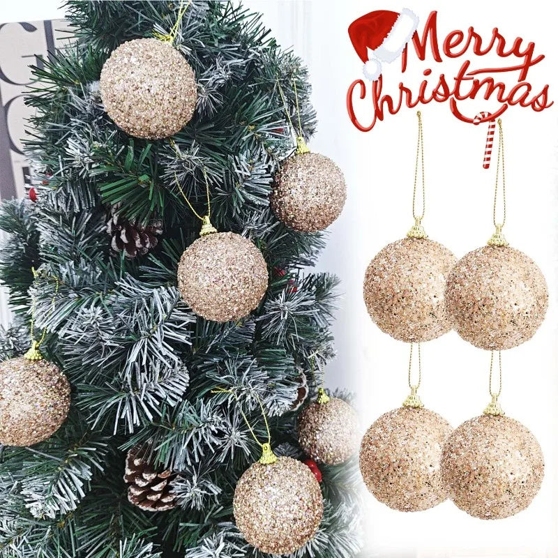 Glitter Kerstballen Set – Kerstboomversiering van 6 cm