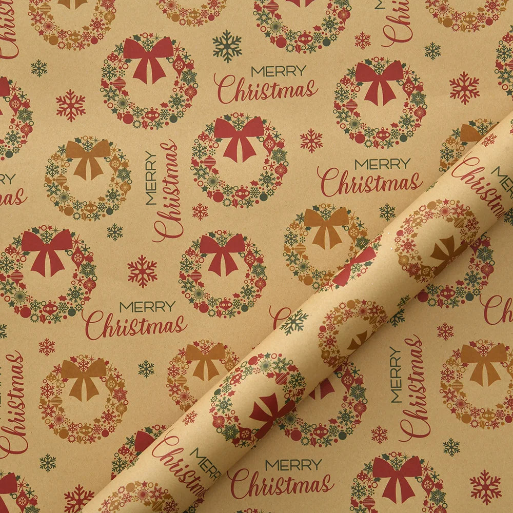 Kerst Inpakpapier – Feestelijk Cadeaupapier met Kerstmotieven 50x70 cm