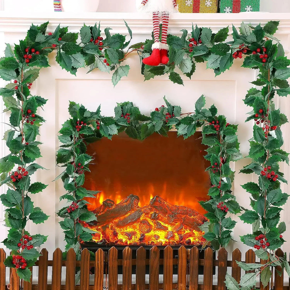 Kerstslinger – 2 Meter Feestelijke Decoratie met Bessen en Bladeren