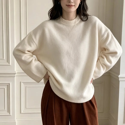 Oversized Dames Sweater Livia – Comfortabele Trui met Ronde Hals