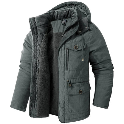 Heren Winterjas Waterdicht met Fleecevoering en Afneembare Capuchon
