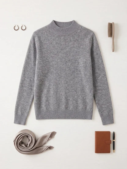 Sanne Dames Trui Hoge Hals – Tijdloos Model met Ribdetails