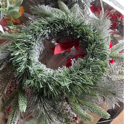 Winterweelde Kerstkrans en Slinger – Gevlokte PVC Kerstdecoratie