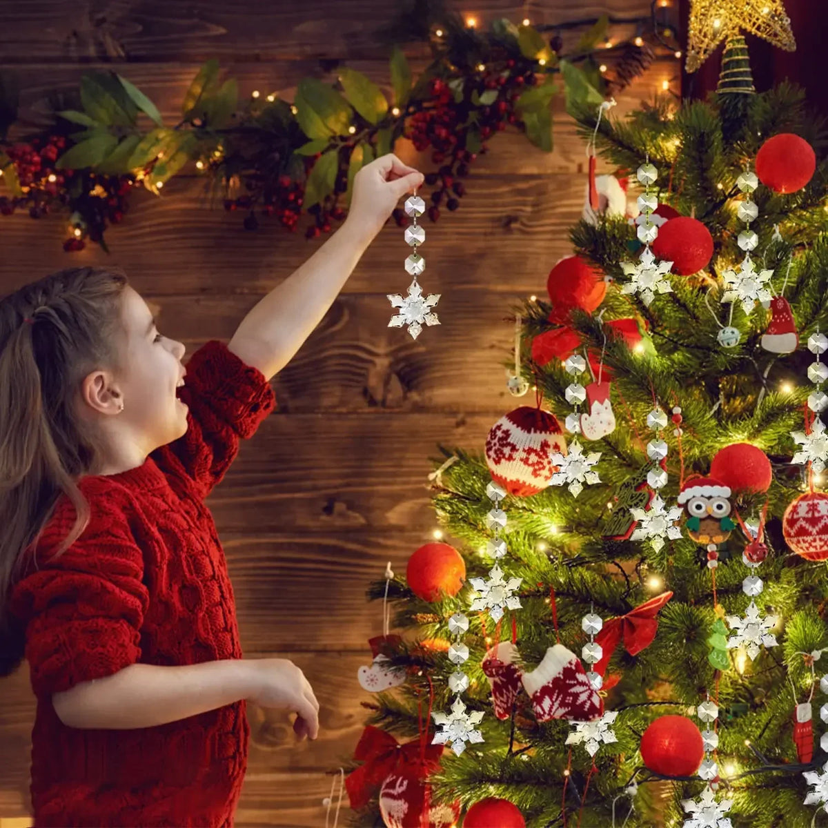 Winterkristal – Set Heldere Sneeuwvlok Kersthangers voor Kerstboom