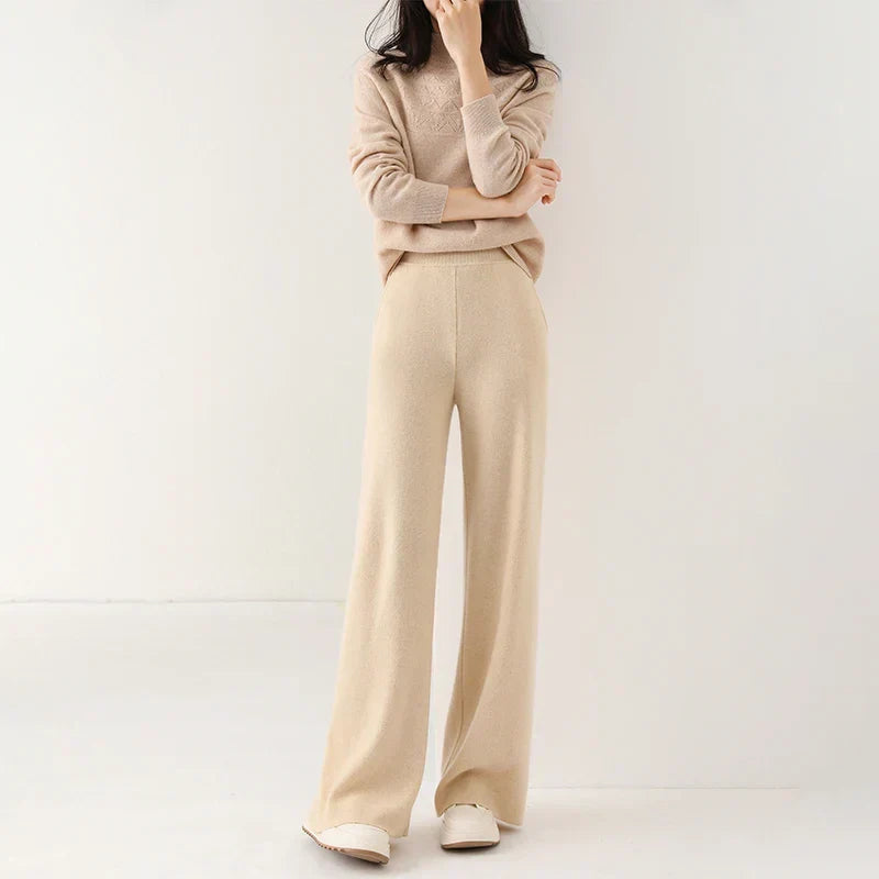 Mare Dames Corduroy Broek – Wijde Pijpen en Elastische Tailleband