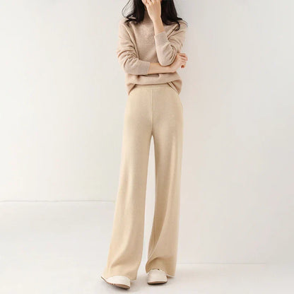 Mare Dames Corduroy Broek – Wijde Pijpen en Elastische Tailleband