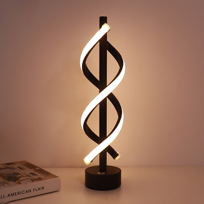 Nordic Dual Spiral LED-lamp – modern ijzeren stripdesign