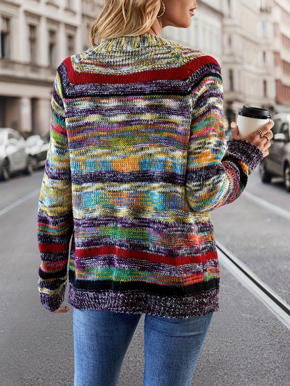 Dames Cardigan Livia – Gebreid Meerkleurig Oversized