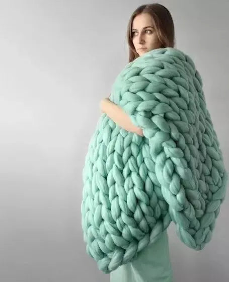 Woonwarmte – Chunky Gebreide Deken voor Bank en Bed