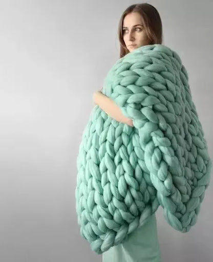 Woonwarmte – Chunky Gebreide Deken voor Bank en Bed