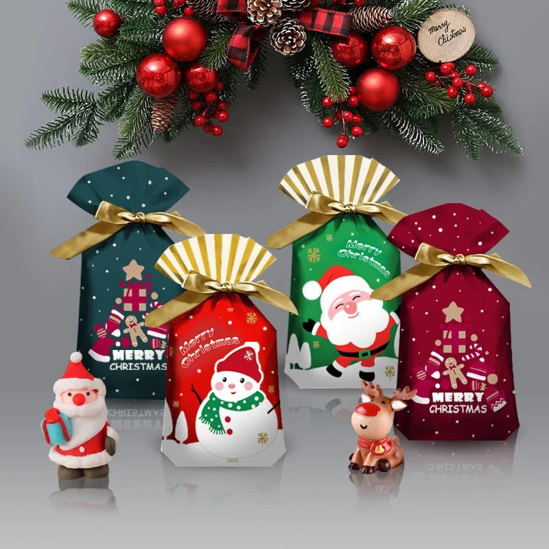 Kerstkabouter – Set van 5 Kerstcadeautasjes voor Snoep en Kleine Cadeaus