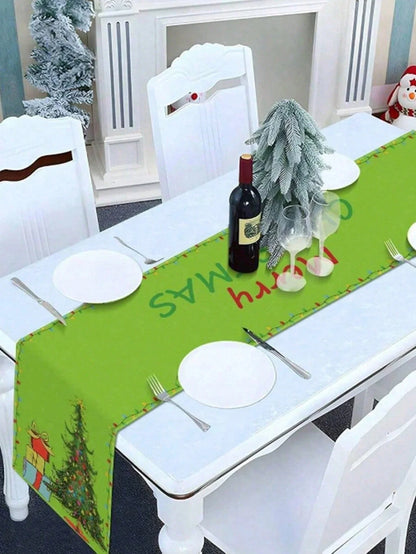 Kerst Tafelloper – Feestelijke Tafelversiering met Speels Boommotief