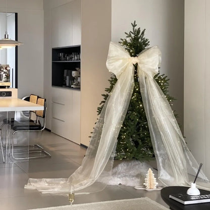 Parelschitter – Grote Parelmoer Kerststrik voor Kerstboom en Feestdecoratie