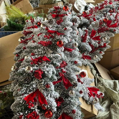 Winterweelde Kerstkrans en Slinger – Gevlokte PVC Kerstdecoratie