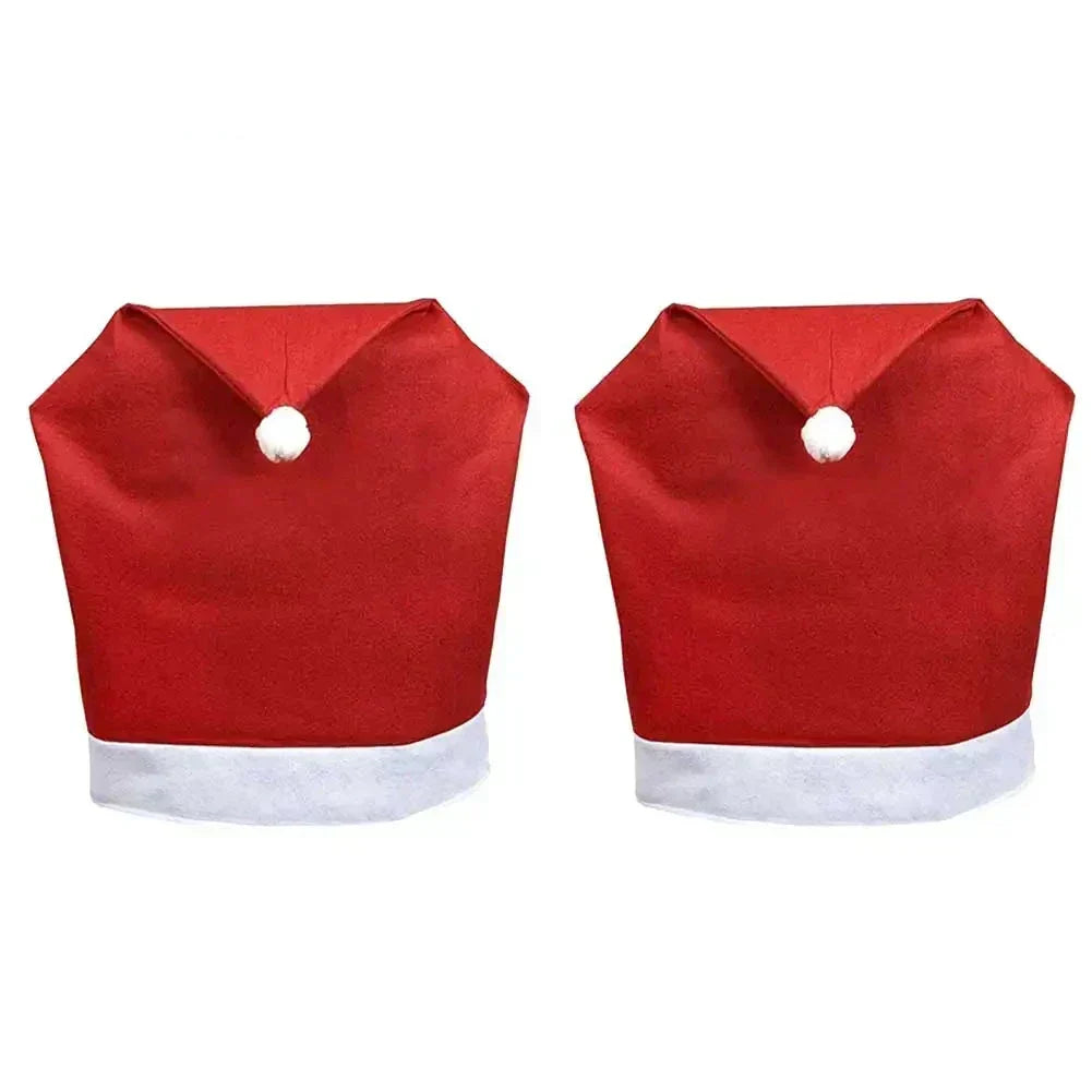 Kerstman Stoelhoes Rood-Wit, Kerstdecoratie voor Eetkamerstoelen