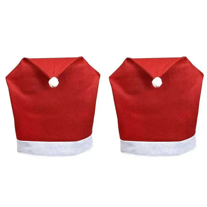 Kerstman Stoelhoes Rood-Wit, Kerstdecoratie voor Eetkamerstoelen