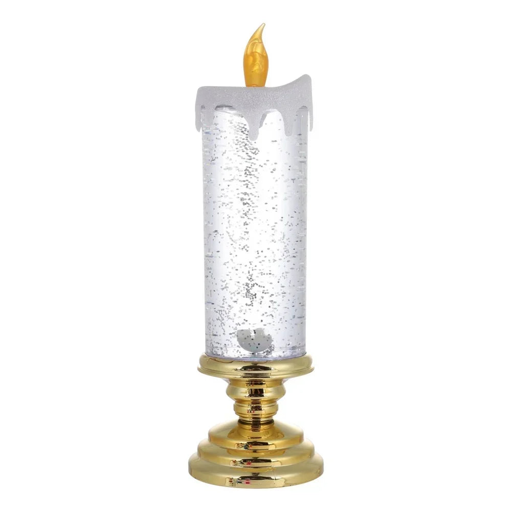 GlitterVlam Noëlle – LED Kerstkaars met Kleurverandering en Glitter