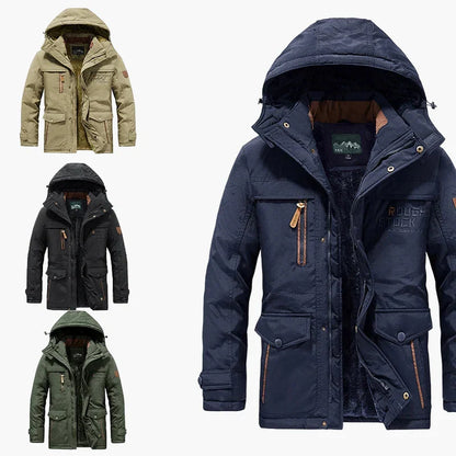 Heren Winterjas – Warme Parka met Capuchon en Praktische Zakken