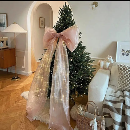 Parelschitter – Grote Parelmoer Kerststrik voor Kerstboom en Feestdecoratie