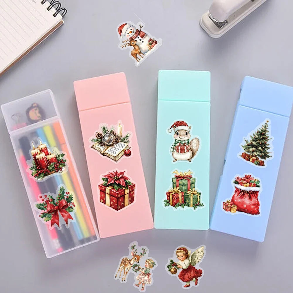 Kerststickers – Set van 50 Feestelijke Stickers voor Decoratie